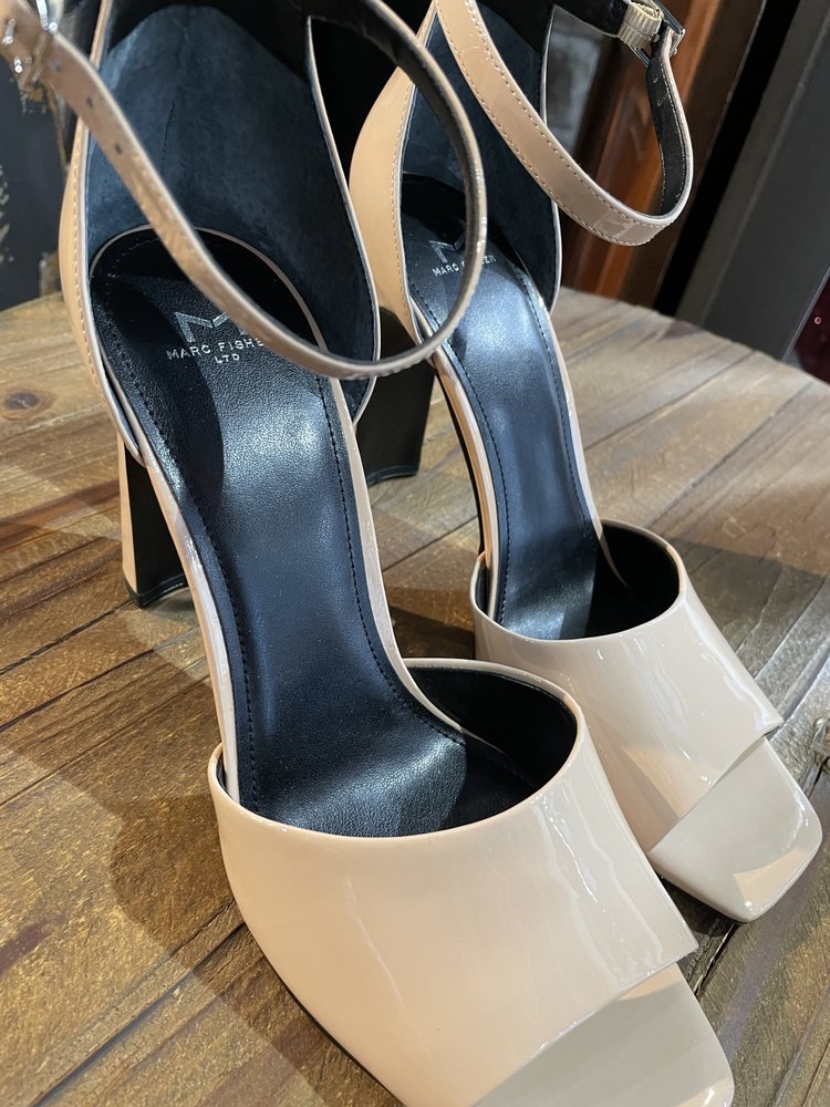 Mark Fisher Nude Glossy Dress Sandals