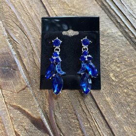 Blue Gem Drop Earrings