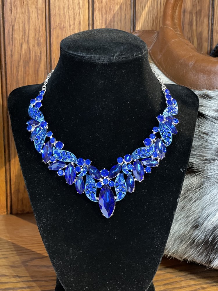 Christina Collection Silver Sapphire Leaf Necklace