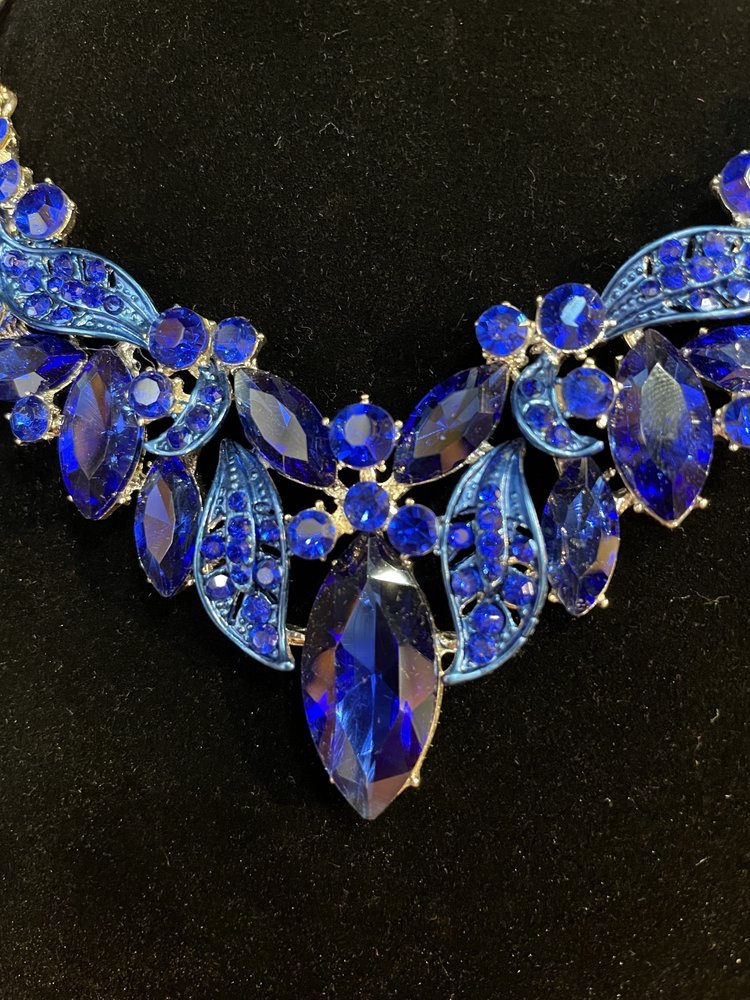 Christina Collection Silver Sapphire Leaf Necklace