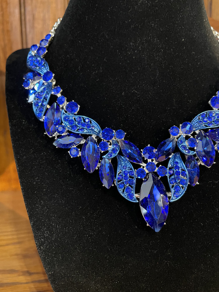 Christina Collection Silver Sapphire Leaf Necklace