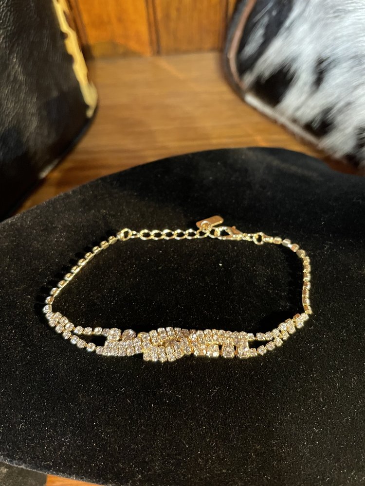 Christina Collection Gold Rhinestone Trinity Bracelet