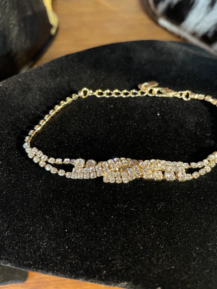 Christina Collection Gold Rhinestone Trinity Bracelet