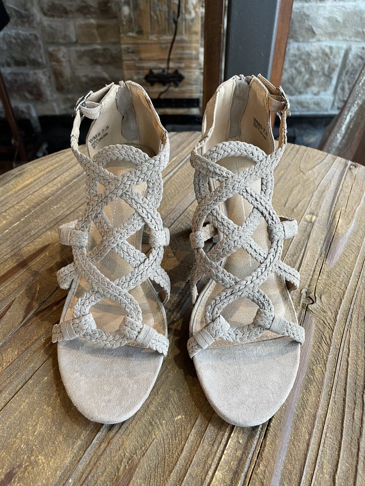 Report Nude Braided Block Heel Sandal