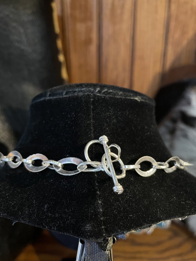 Silver Turquoise Stone Bib Necklace