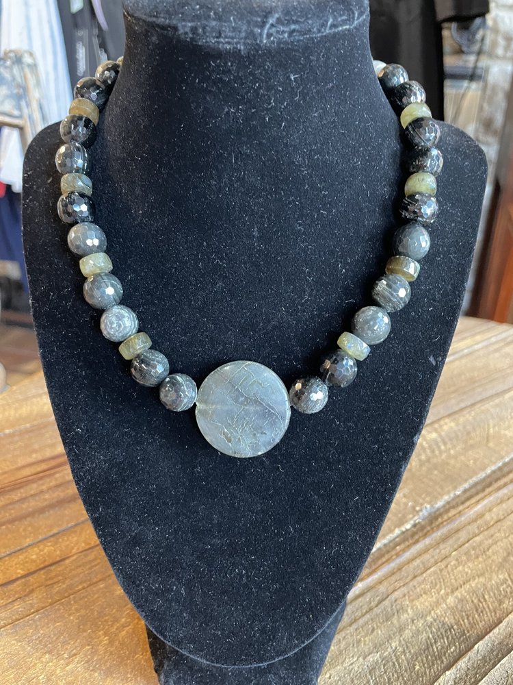 Green and Black Stone Necklace