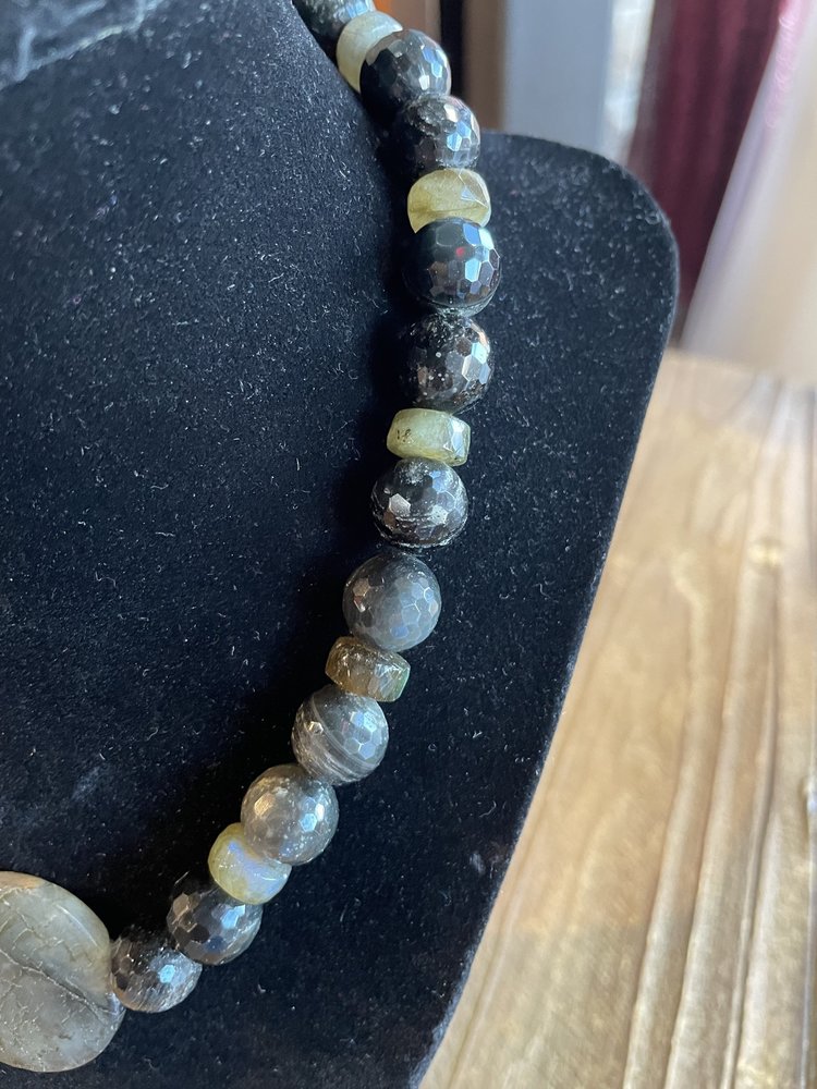 Green and Black Stone Necklace