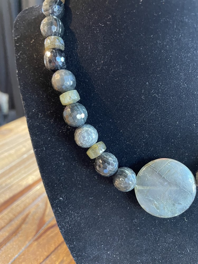 Green and Black Stone Necklace