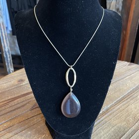 Gold Almond Drop Necklace