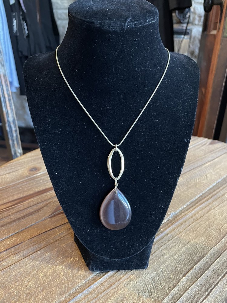 Gold Almond Drop Necklace