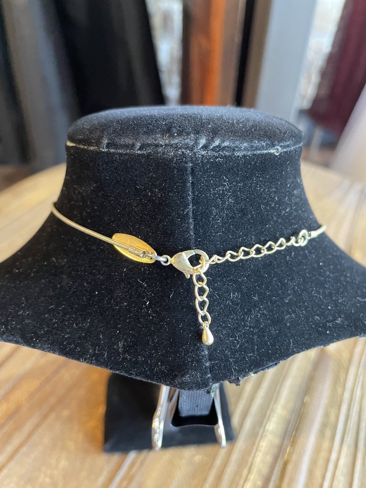 Gold Almond Drop Necklace