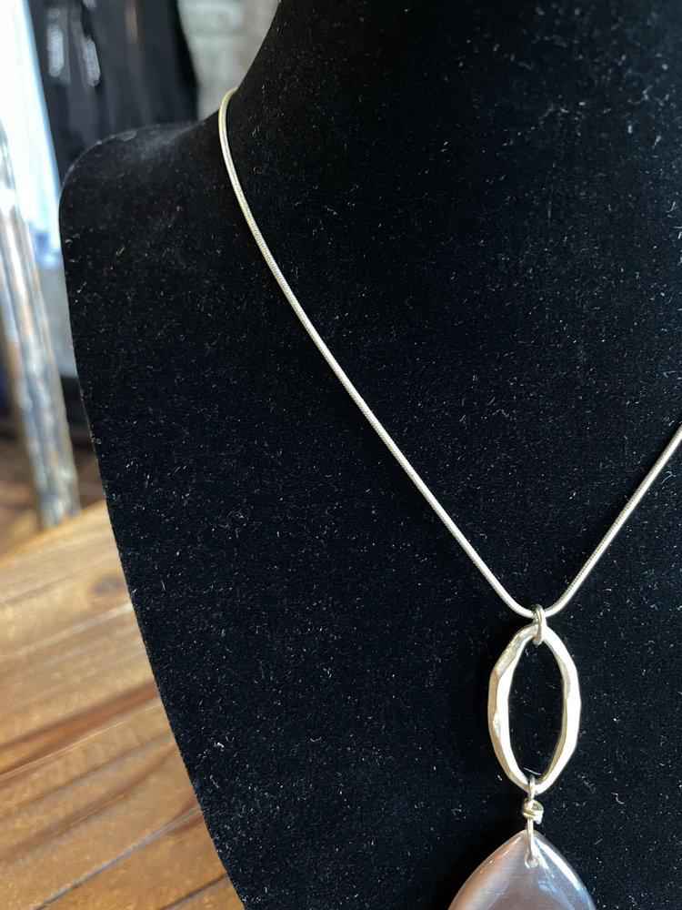 Gold Almond Drop Necklace