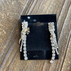 Gold Rhinestone Trinity Earrings