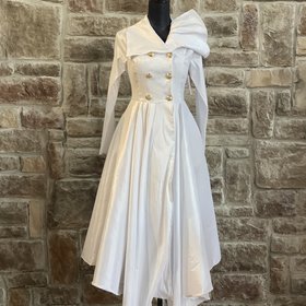 White Double-Breasted Opera Coat