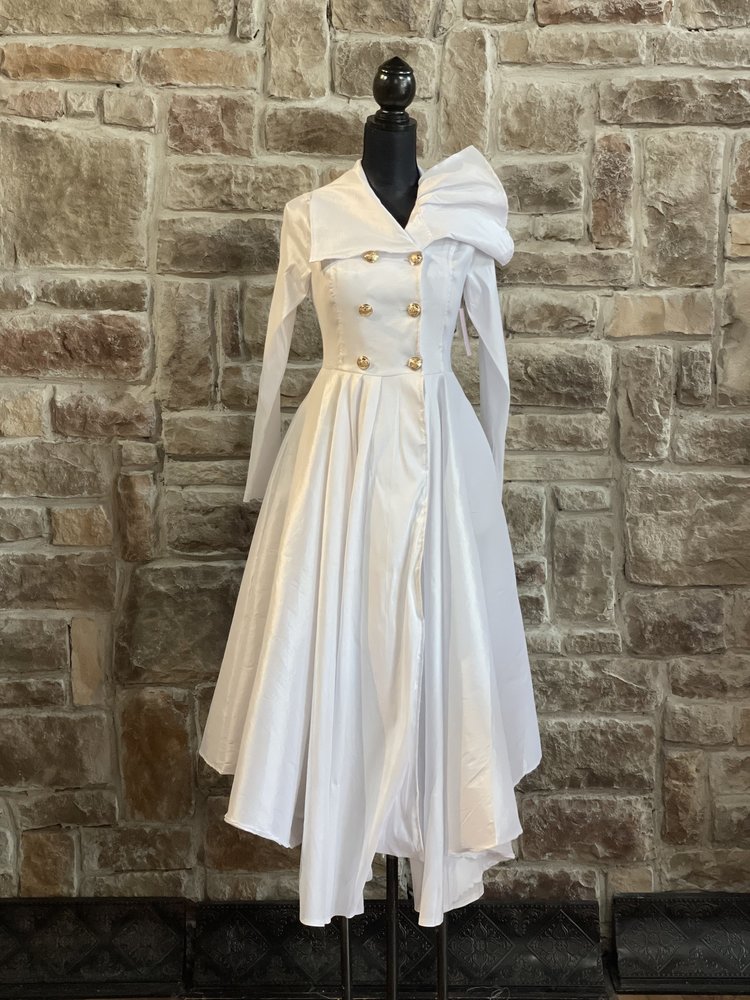 White Double-Breasted Opera Coat