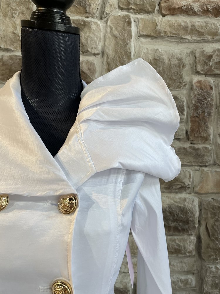 White Double-Breasted Opera Coat