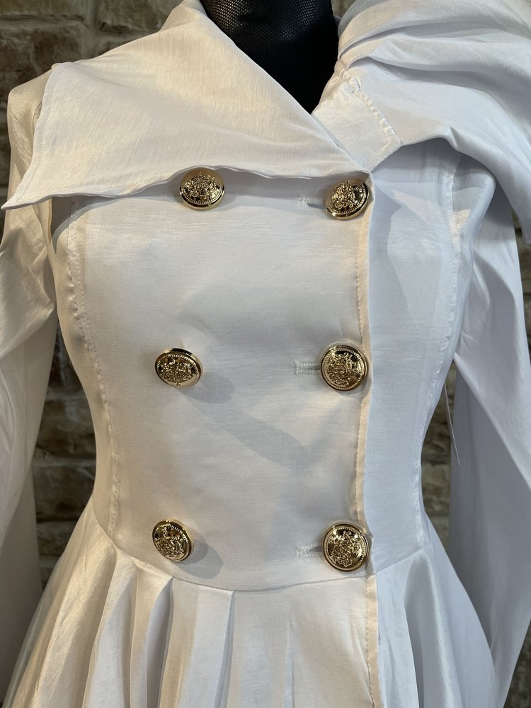 White Double-Breasted Opera Coat