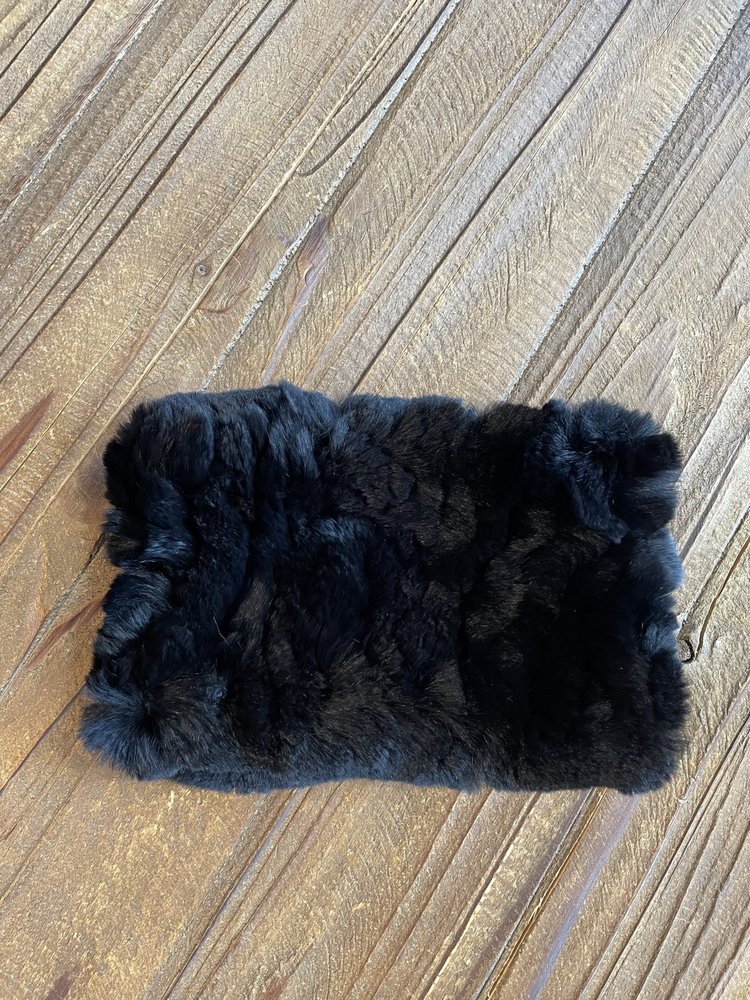 Raglaido Black Knitted Rabbit Headband, O/S