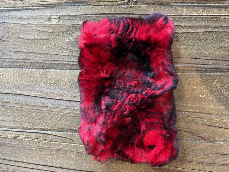 Raglaido Red with Black Knitted Rabbit Headband, Size O/S