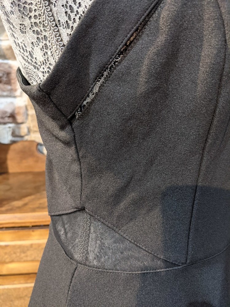 B Darlin Black Halter-Style Dress w/Mesh Inserts