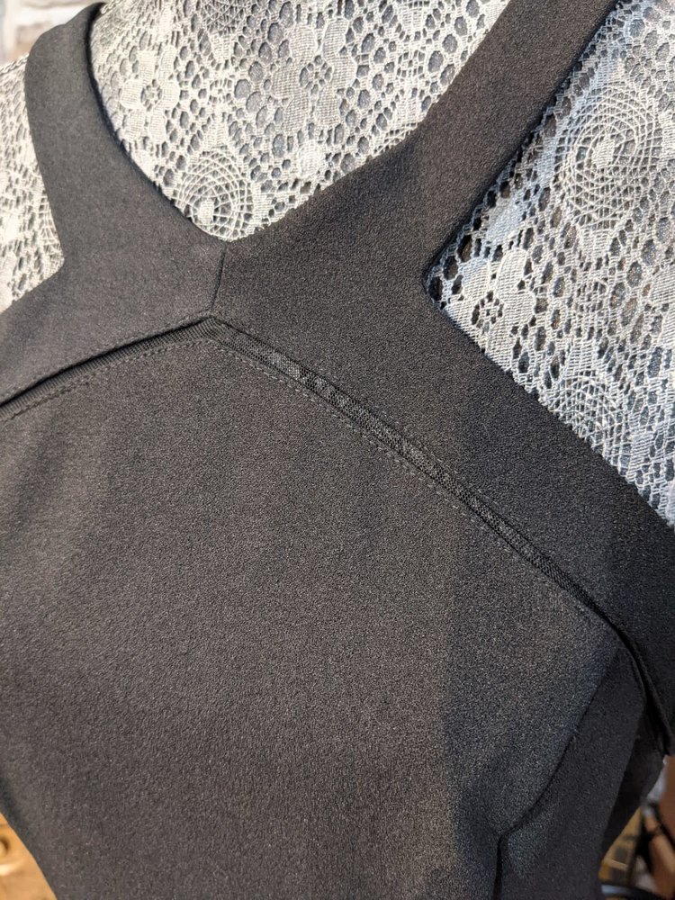 B Darlin Black Halter-Style Dress w/Mesh Inserts