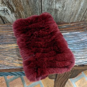Burgundy Knitted Rabbit Headband