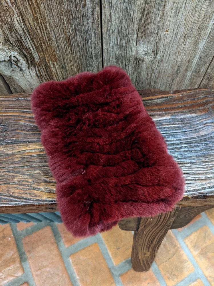 Burgundy Knitted Rabbit Headband