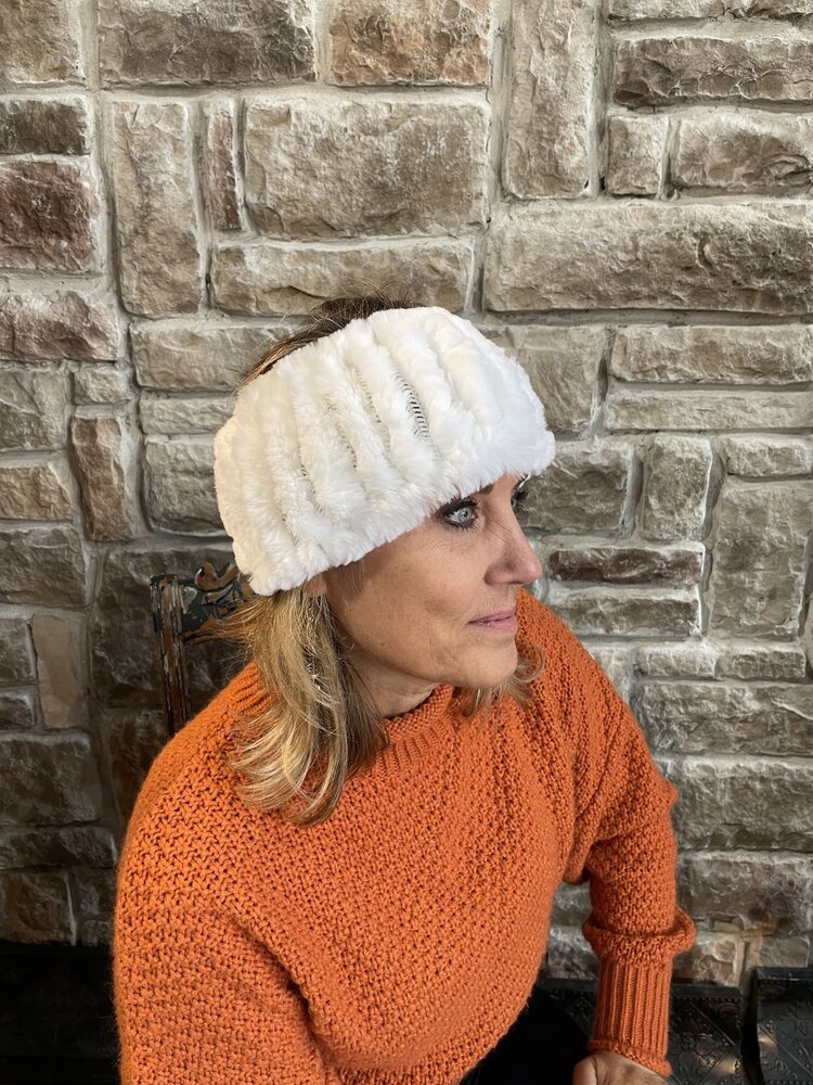 Raglaido White Knitted Rabbit Headband