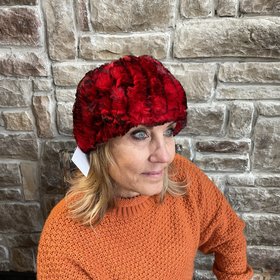 Raglaido Red with Black Knitted Rabbit Headband, Size O/S