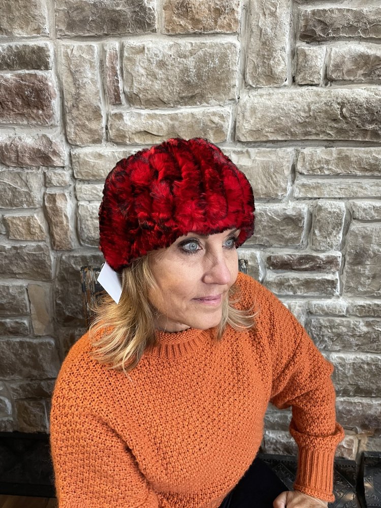 Raglaido Red with Black Knitted Rabbit Headband, Size O/S