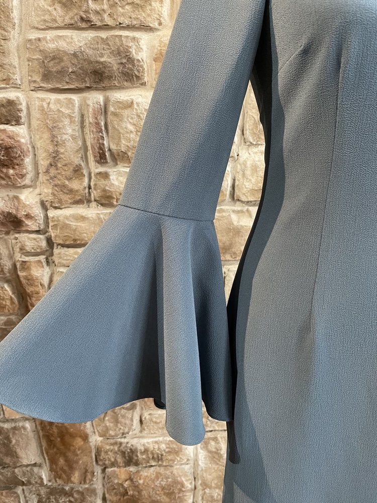 Keepsake Blue Crepe Off-Shoulder Sheath, Size S