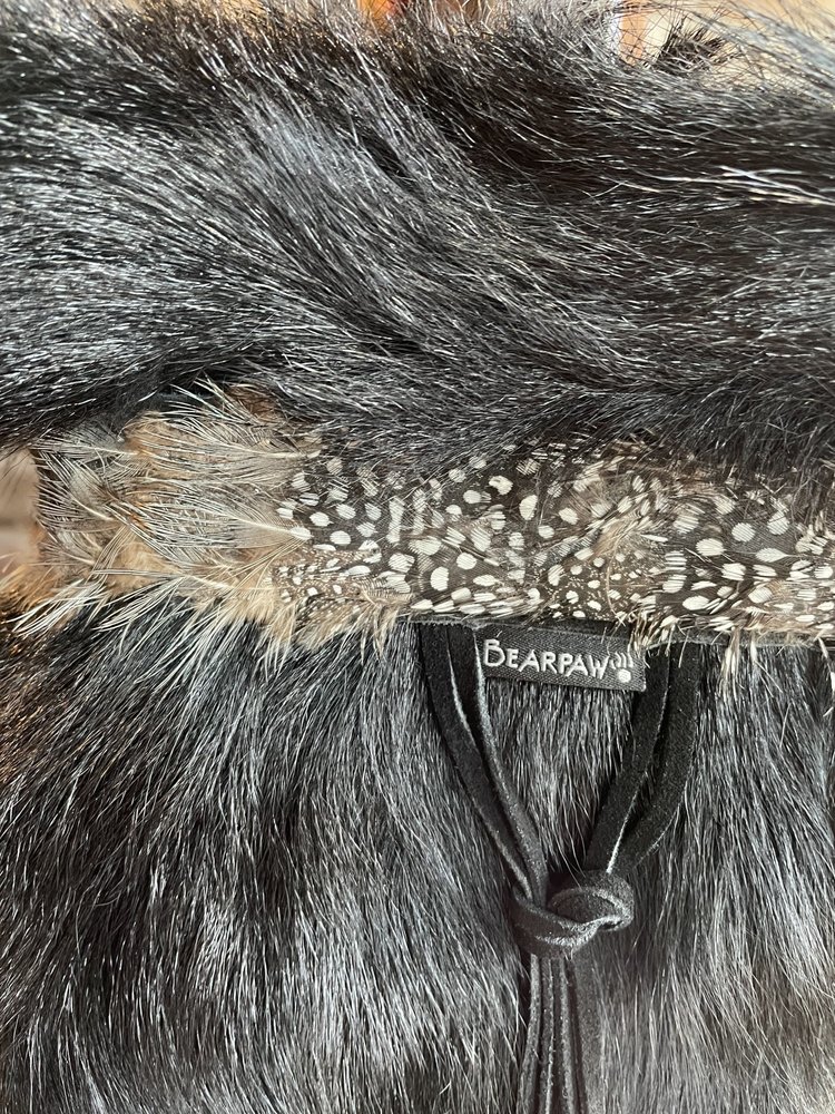 Bearpaw Black Goat Feather Detail Boots