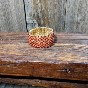 Gold w/Red Gemstone Stretch Bracelet