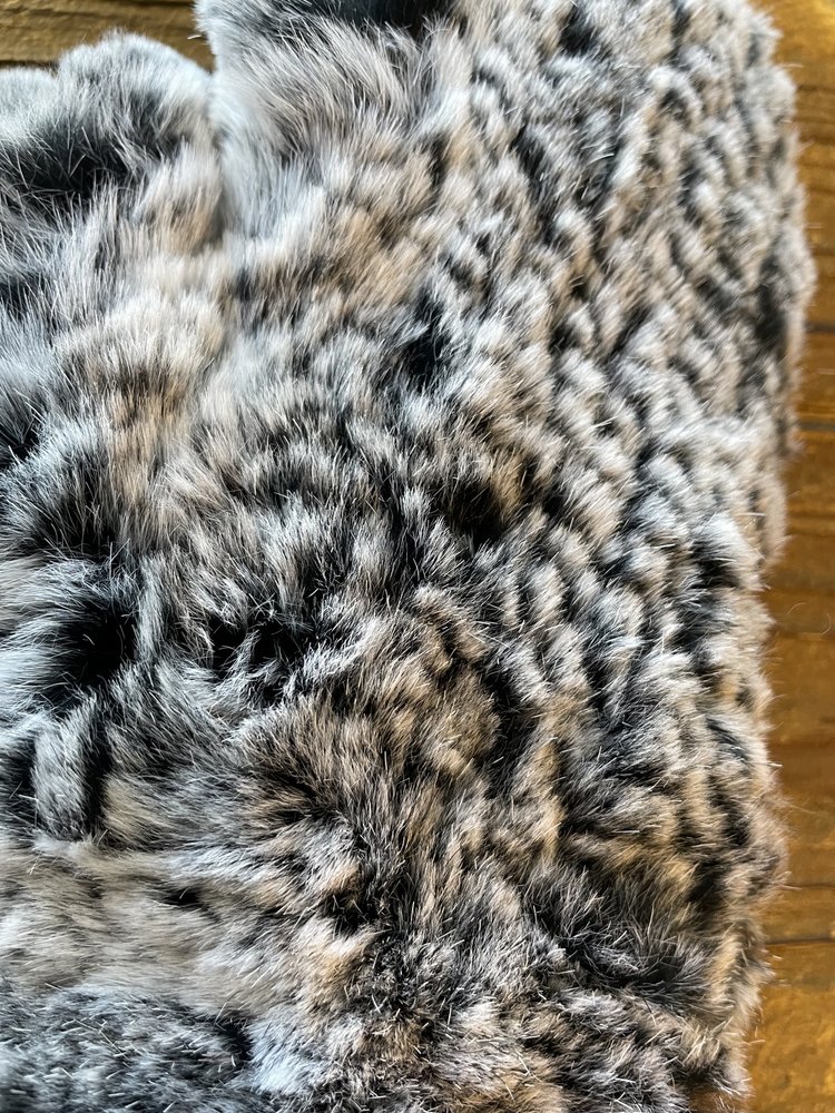 Black and White Knitted Rabbit Mittens, O/S