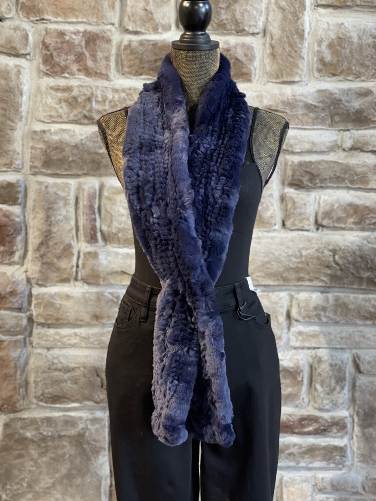 Navy Knitted Rabbit Scarf