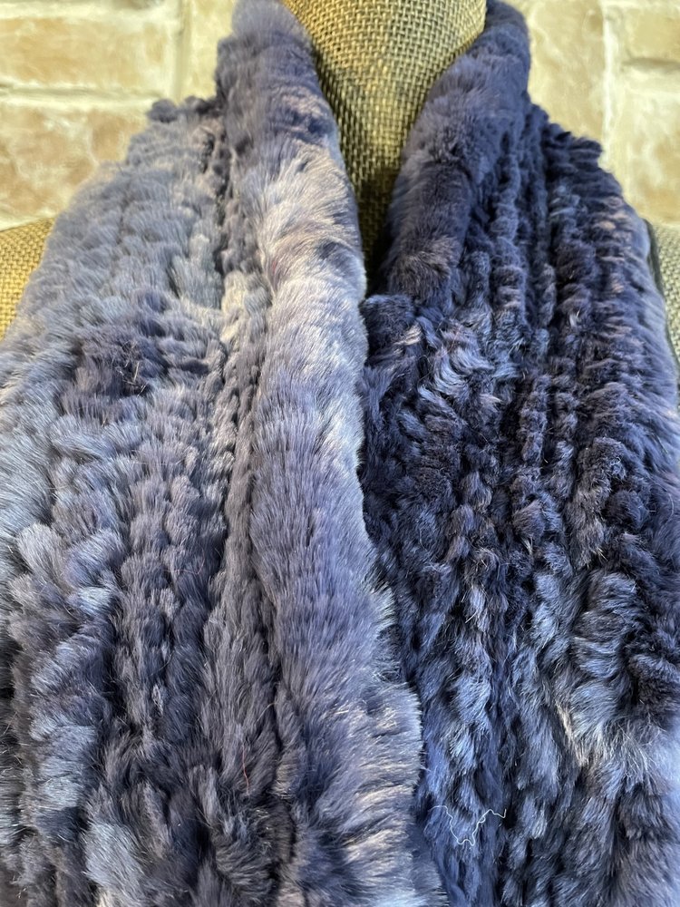 Navy Knitted Rabbit Scarf