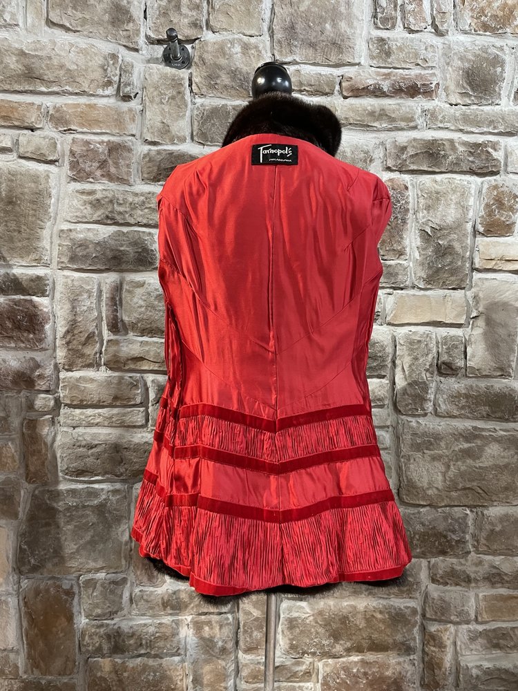 Tarnopols Very Dark Ranch Mink with Embellished Mink Belt, Size S