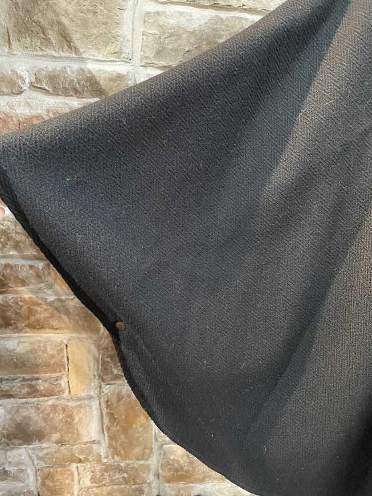 Lena Gabrielle Black Wool Cloak, OSFM