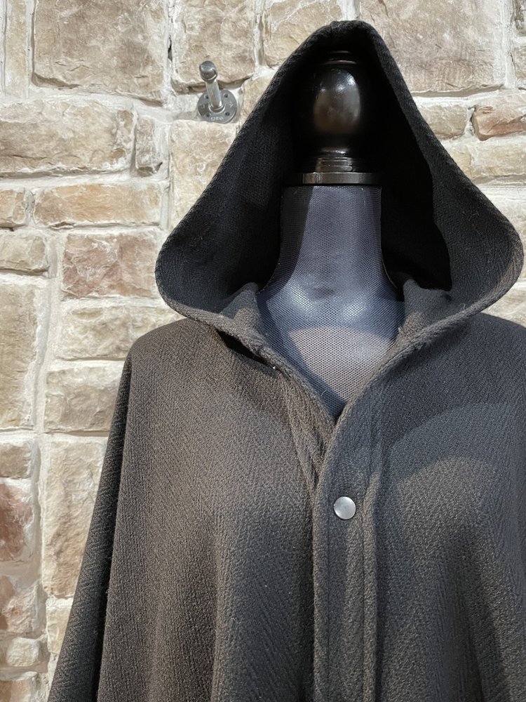 Lena Gabrielle Black Wool Cloak, OSFM