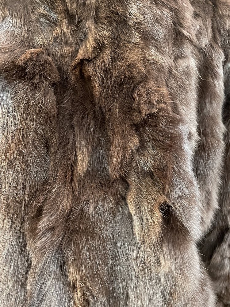 Che-Bella Brown Rabbit Jacket w/ Hood, Size S