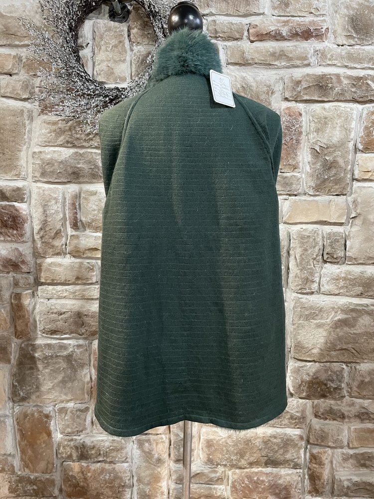 Green Horizontal Corded Mink Jacket, Size XL