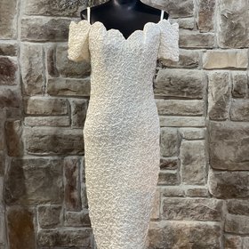 Zum Zum White Sequin Crinkle Dress, Size 11/12