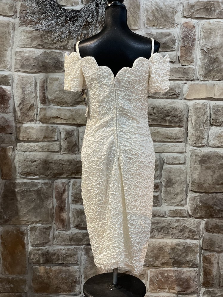 Zum Zum White Sequin Crinkle Dress, Size 11/12