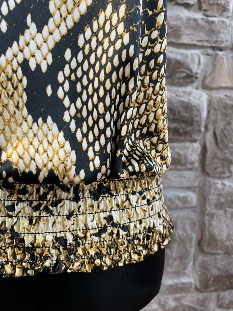 Caché Gold Snake Print Halter Top, Size S