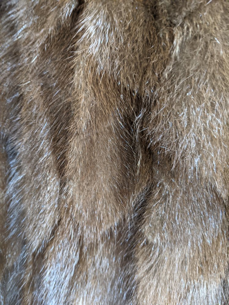 Ranch Mink Sections Coat w/ Bell Cuffs, Size XL