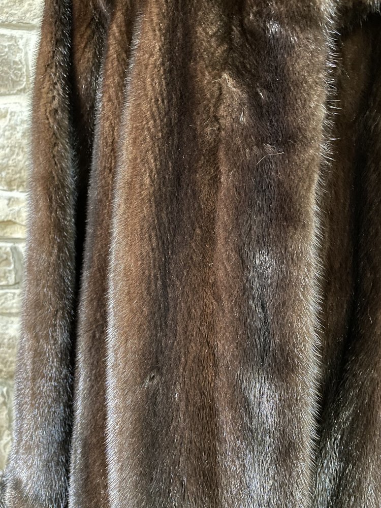 Ranch Mink Notch Collar Coat, Size M