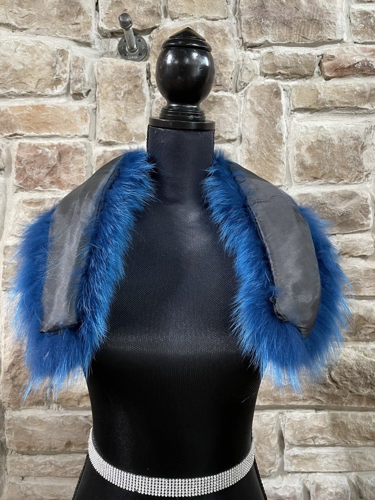 Bright Blue Raccoon Collar, 33"