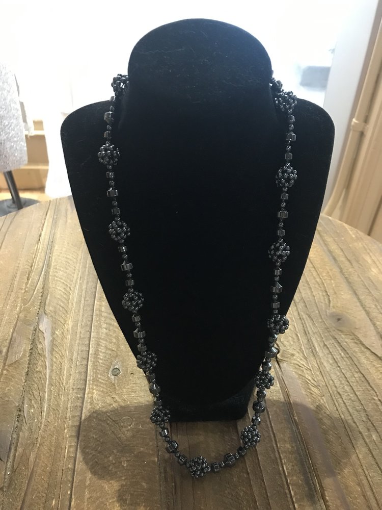 Gun Metal Beaded Necklace