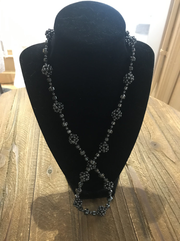 Gun Metal Beaded Necklace