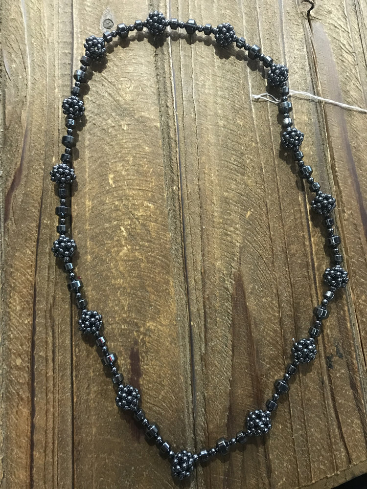 Gun Metal Beaded Necklace